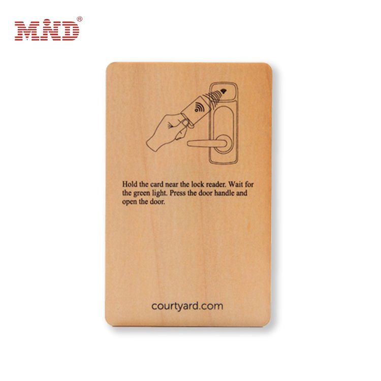 RFID hotel wooden bamboo key card 13.56 Mhz HF chips