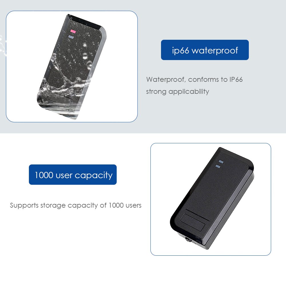 S2 125khz/13.56Mhz Access Control Card Reader Proximity Rfid Reader lP65 Waterproof RFID EM ID/IC Card Reader