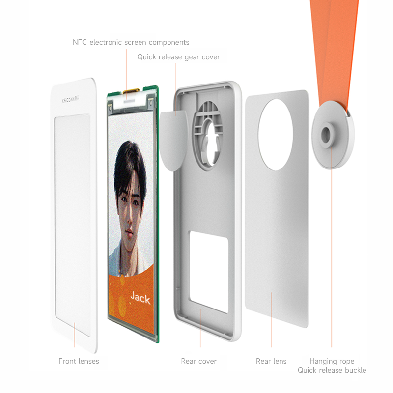 Kaiconn E-ink Paper Display smart No Battery access control Card Office nfc Plate Panel App Electronic Work Esl Name Badge