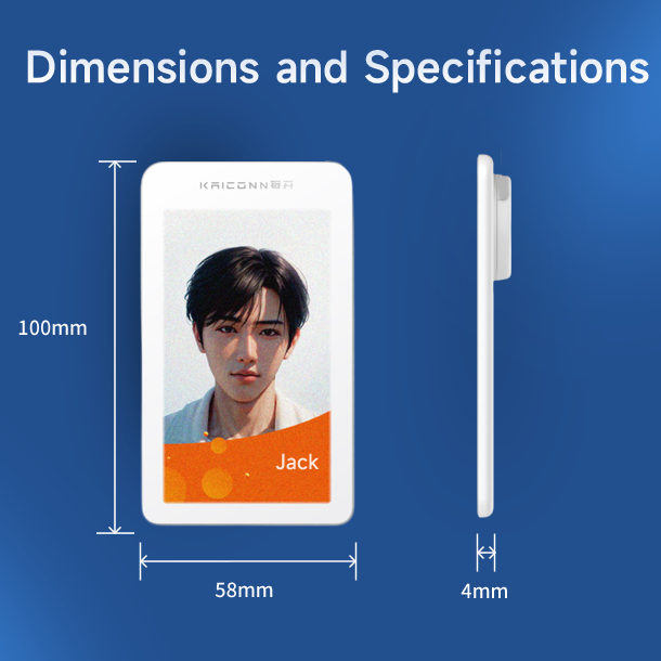 Kaiconn E-ink Paper Display smart No Battery access control Card Office nfc Plate Panel App Electronic Work Esl Name Badge