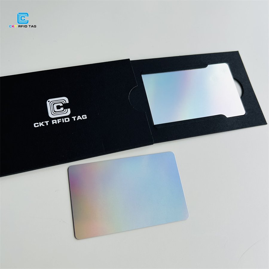 Customized Holographic Rainbow Foil Premium Business Cards NFC PVC Card