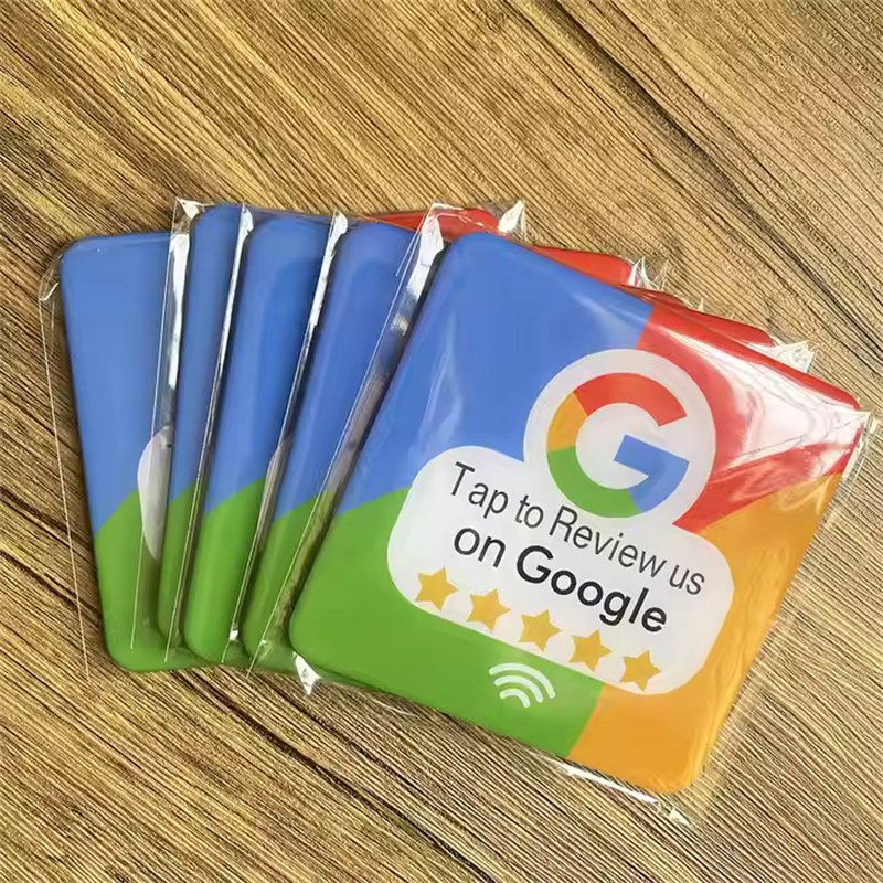 100*100 Programmable Custom Printing Plaque Google Notice Review NFC PVC Plate Goole Reviews With QR Code