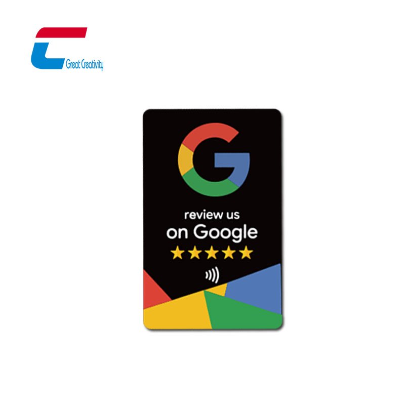 Custom Logo Plastic Programmable NFC Google Carte Social Media Blank NFC Google Review Card