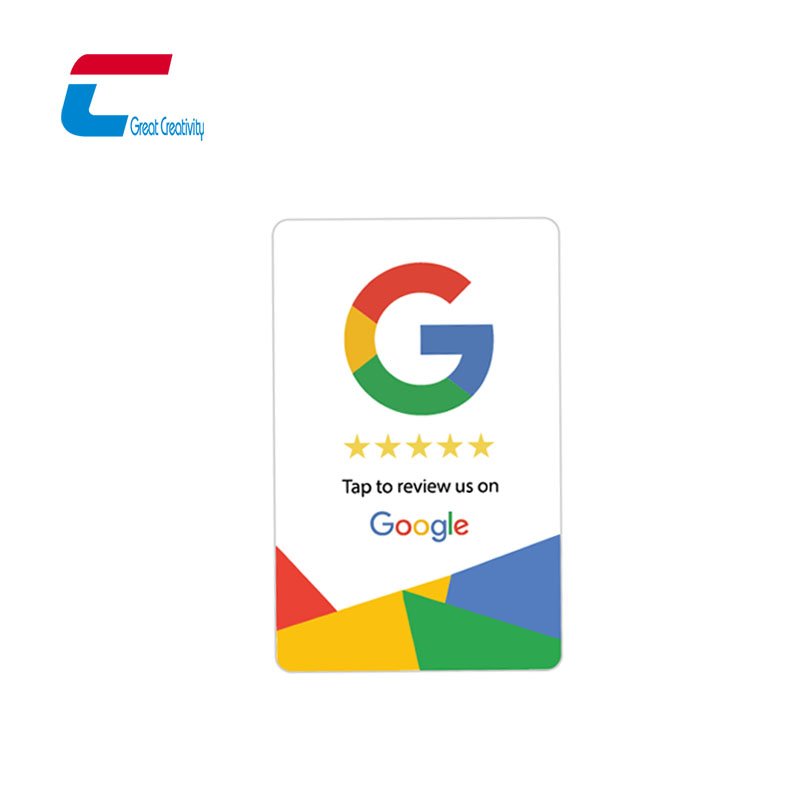 Custom Logo Plastic Programmable NFC Google Carte Social Media Blank NFC Google Review Card
