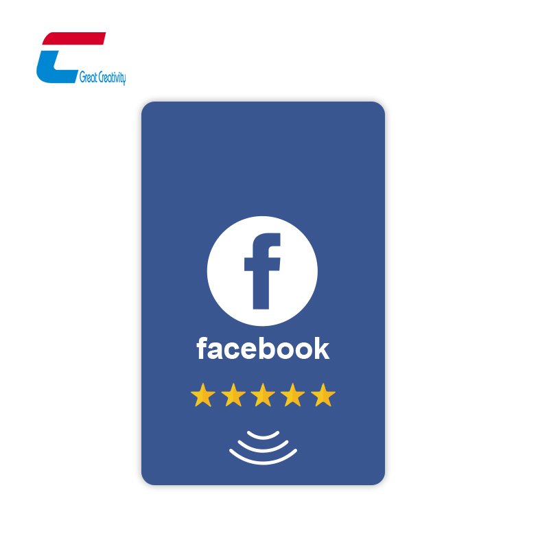 Custom Logo Plastic Programmable NFC Google Carte Social Media Blank NFC Google Review Card