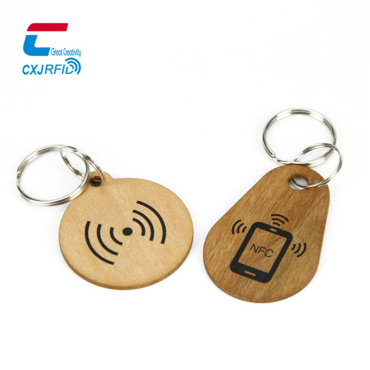 Custom printing contactless card nfc keyfob MIFARE Ultralight EV1 NTAG213 wood nfc tag
