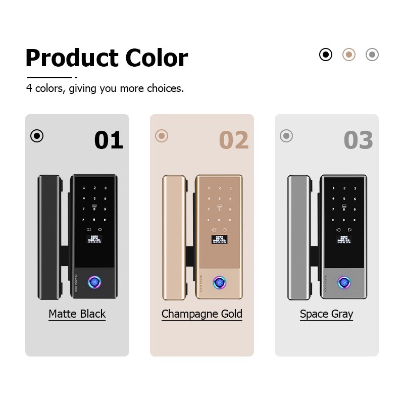 Tropernic Waterproof Tuya TTlock Biometric Fingerprint Smart Lock for Glass Door