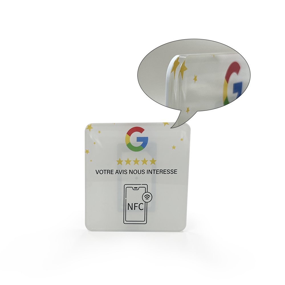 High Quality Acrylic Tabletop Menu Display Stand QR Code NFC Google Review Stand