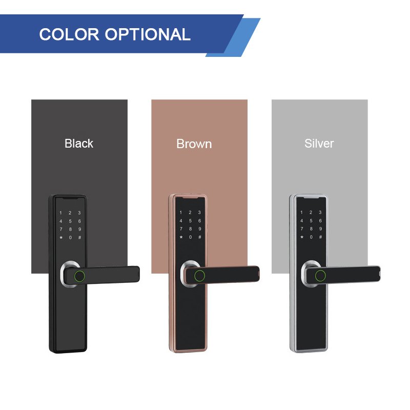 Battery charging keyless entrance black house door lock door lock unlock with phone smart lock guest access
