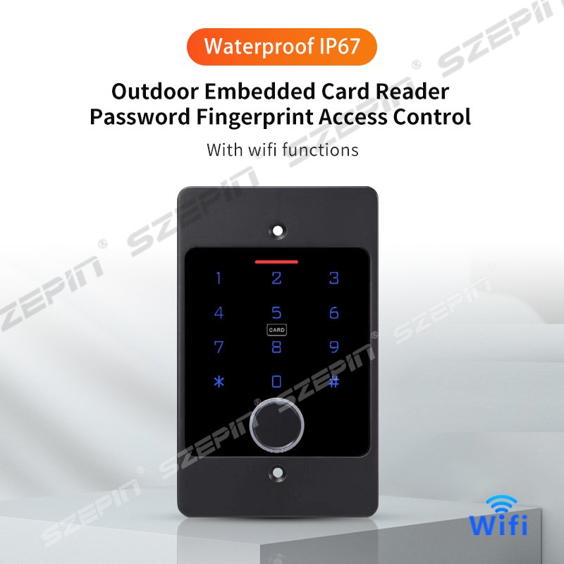 Password swipe fingerprint unlock Wigan 26/34 access card reader WiFi IP67 waterproof touch metal access control machine