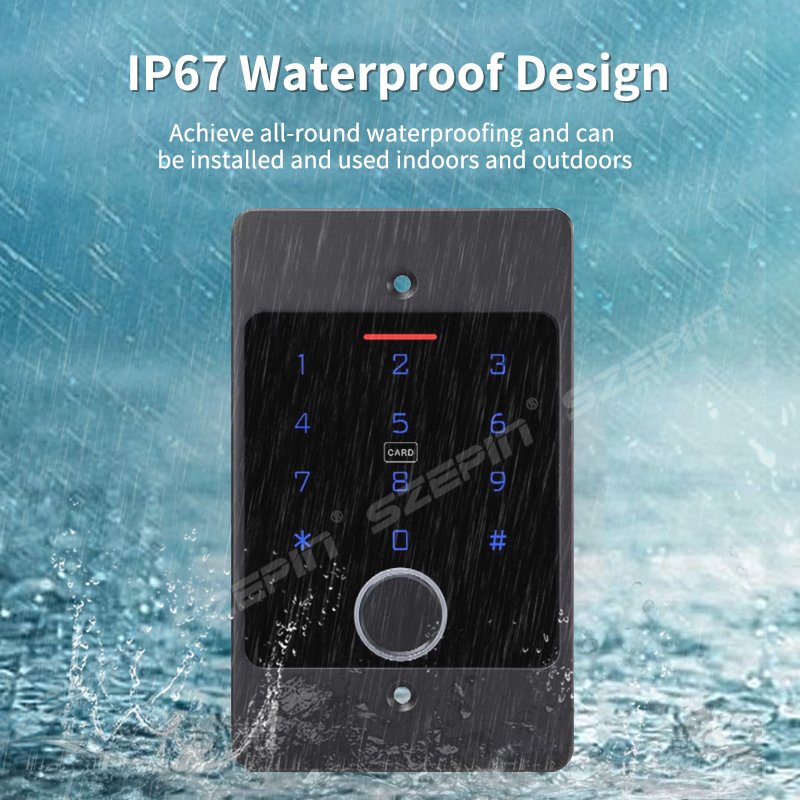 Password swipe fingerprint unlock Wigan 26/34 access card reader WiFi IP67 waterproof touch metal access control machine