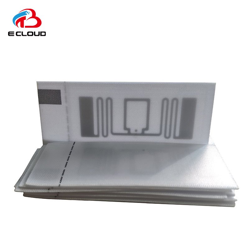 Nylon Fabric UHF Woven Clothing Label H9 Chip Waterproof RFID Garments Labels for clothing