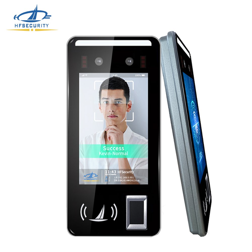 HFSecurity FR05 5 inch touch screen check in/out break in/out face fingerprint time attendance access control