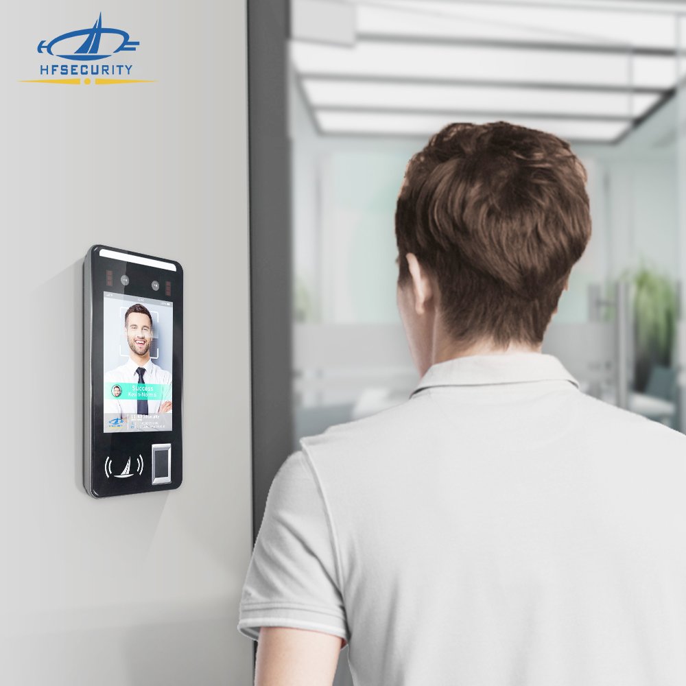 HFSecurity FR05 5 inch touch screen check in/out break in/out face fingerprint time attendance access control
