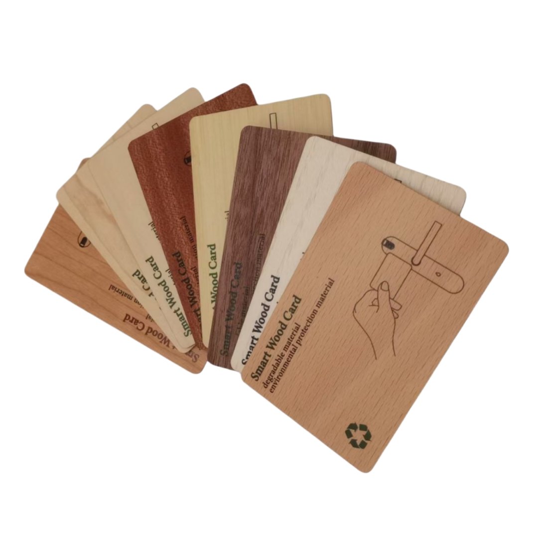 Custom IC Access Control Wood Card Social Media Programmable NFC Wood Business Card
