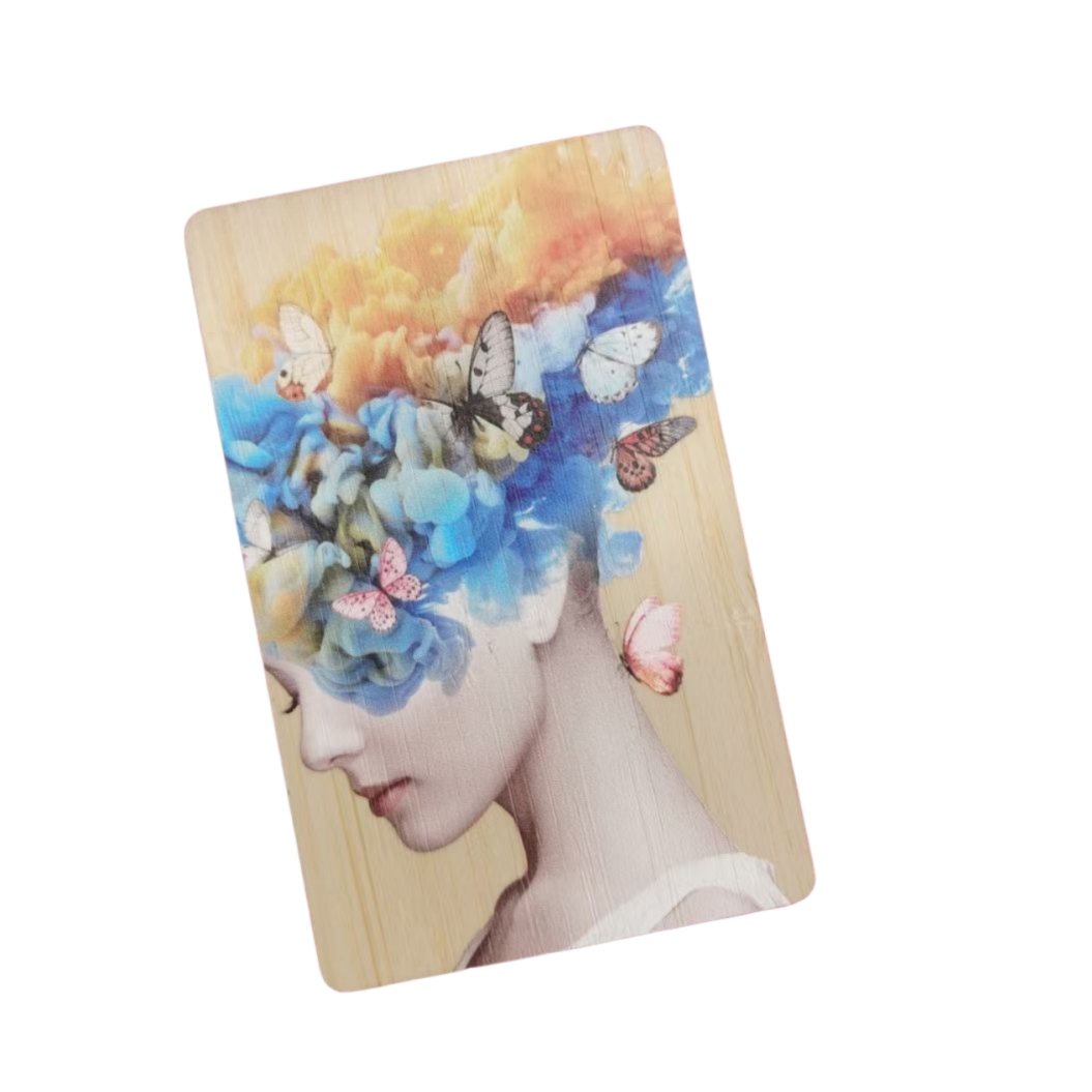 Custom IC Access Control Wood Card Social Media Programmable NFC Wood Business Card