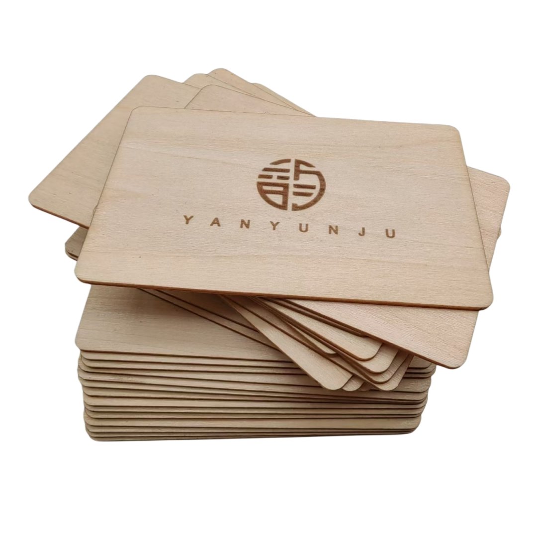 Custom IC Access Control Wood Card Social Media Programmable NFC Wood Business Card
