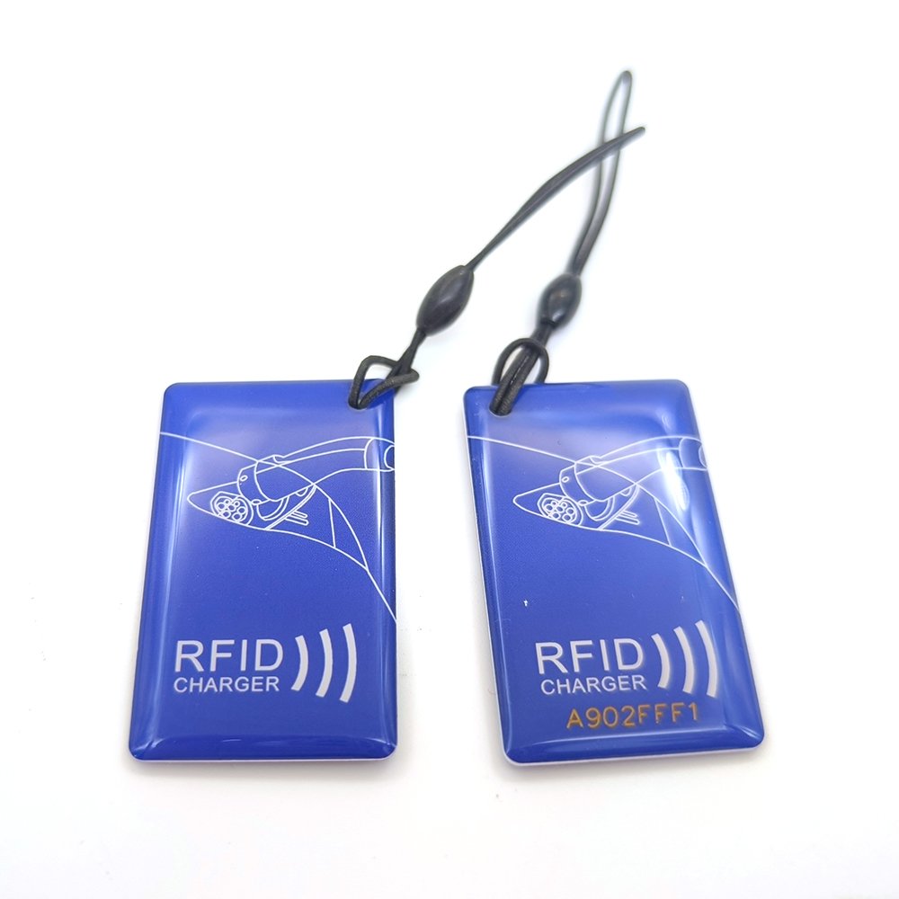 Customized Logo Size Waterproof Both Sides Epoxy Card Key Chain for Social Cards Club card