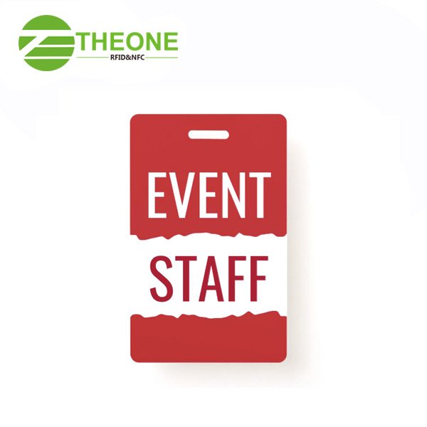Access control punch hole smart RFID chip event badges vip pass ID card with lanyard