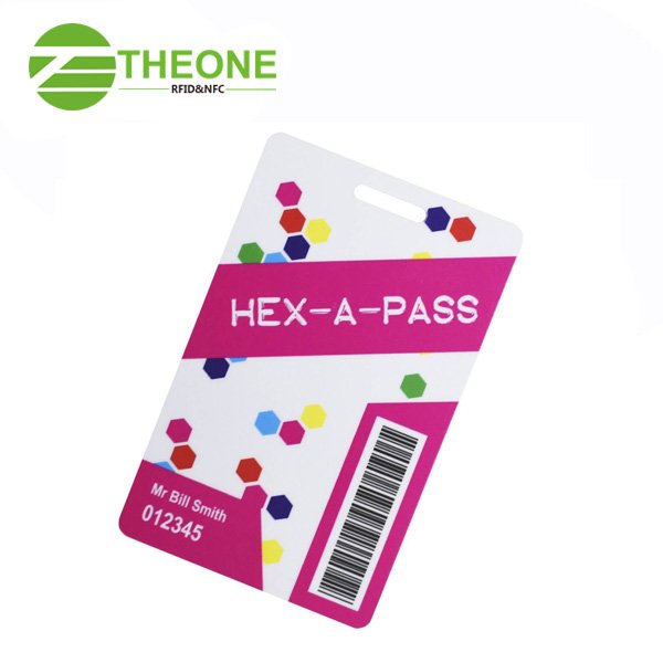 Access control punch hole smart RFID chip event badges vip pass ID card with lanyard