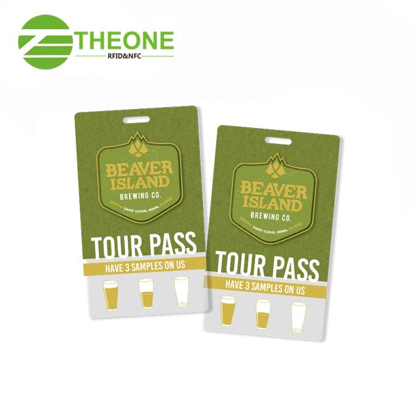 Access control punch hole smart RFID chip event badges vip pass ID card with lanyard