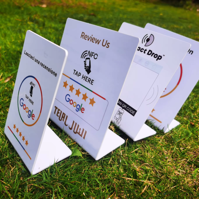 Custom NFC Business Card with QR Code PVC Material Stand Customization Google Review Compatible