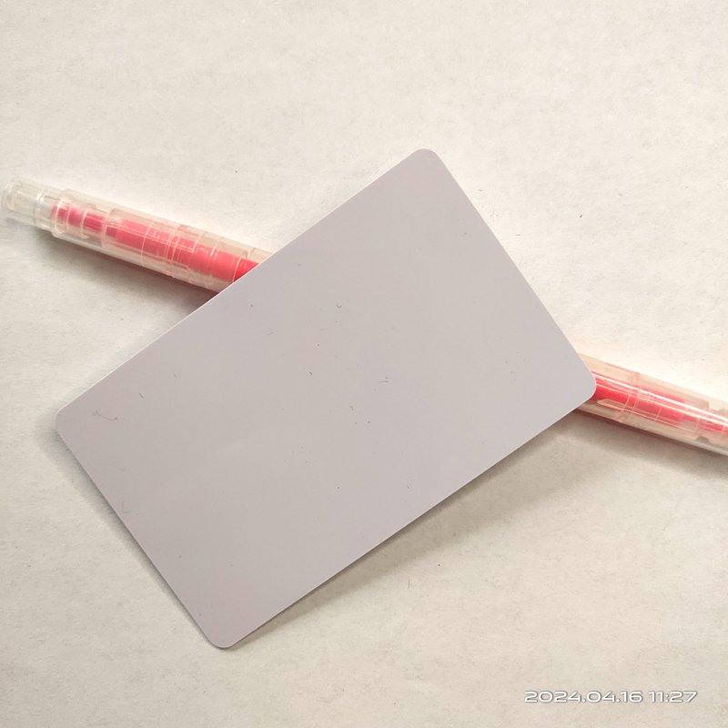 Top sale with film both sides in stock PVC plastic NFC blank card FM08 chip 0.86mm thickness RFID white business card