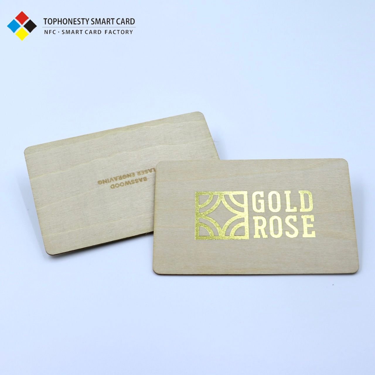 High-End Custom Wooden Business Card Nature-Friendly RFID NFC 13.56MHz Frequency Waterproof