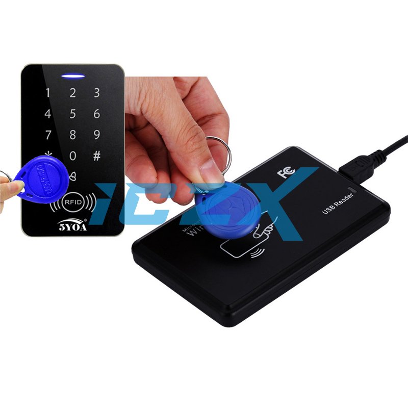 ICZX EM4100 ID card key buckle access control RF induction card red and blue matching 125K RFID card reading module