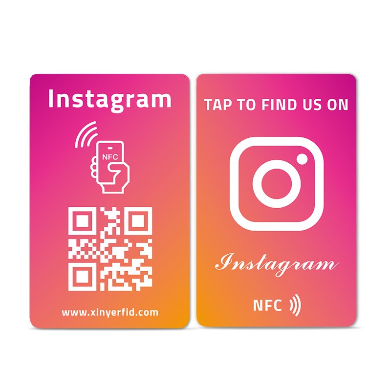 Programmable URL digital business ntag215 smart chip nfc card with qr code