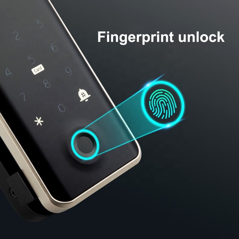 ttlock smart electronic glass door lock key access control smart home office furniture password fingerprint glass door locks