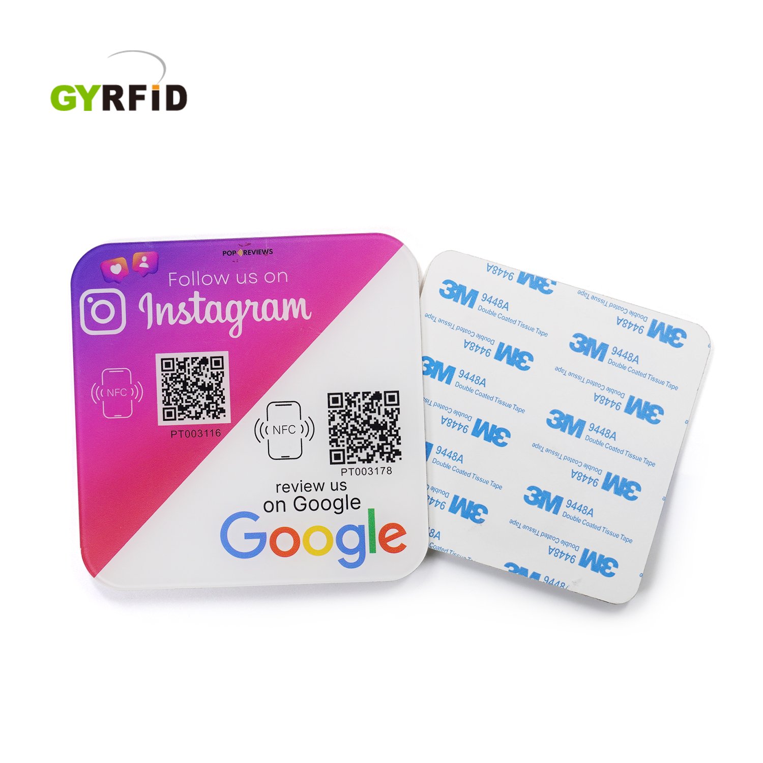 Customized Qr Code 13.56Mhz Nfc Google Review Sign Plate Nfc Google Review Menu Acrylic Sticker
