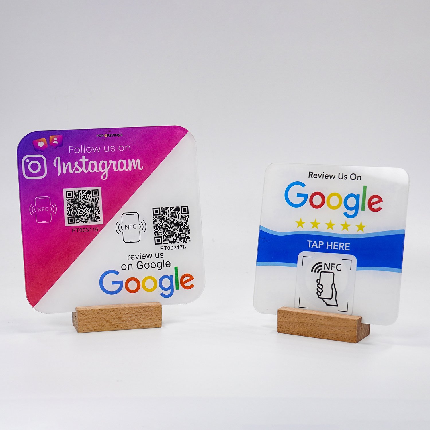 Customized Qr Code 13.56Mhz Nfc Google Review Sign Plate Nfc Google Review Menu Acrylic Sticker