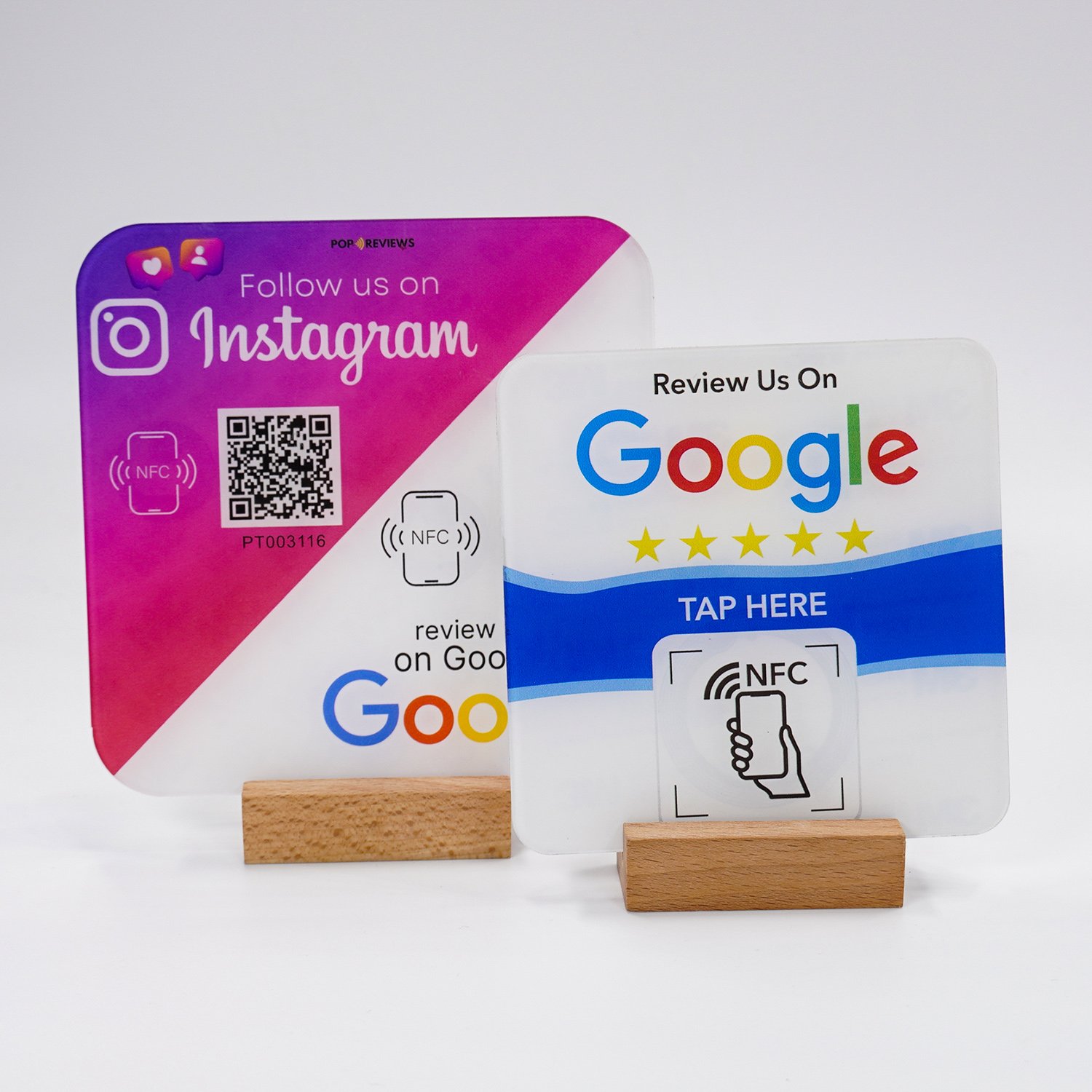 Customized Qr Code 13.56Mhz Nfc Google Review Sign Plate Nfc Google Review Menu Acrylic Sticker