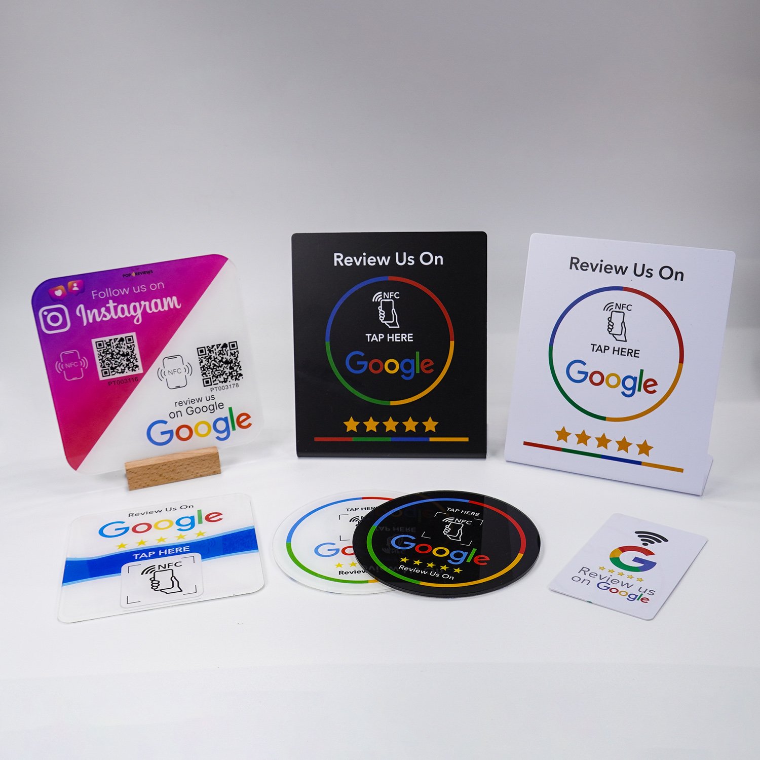 Customized Qr Code 13.56Mhz Nfc Google Review Sign Plate Nfc Google Review Menu Acrylic Sticker