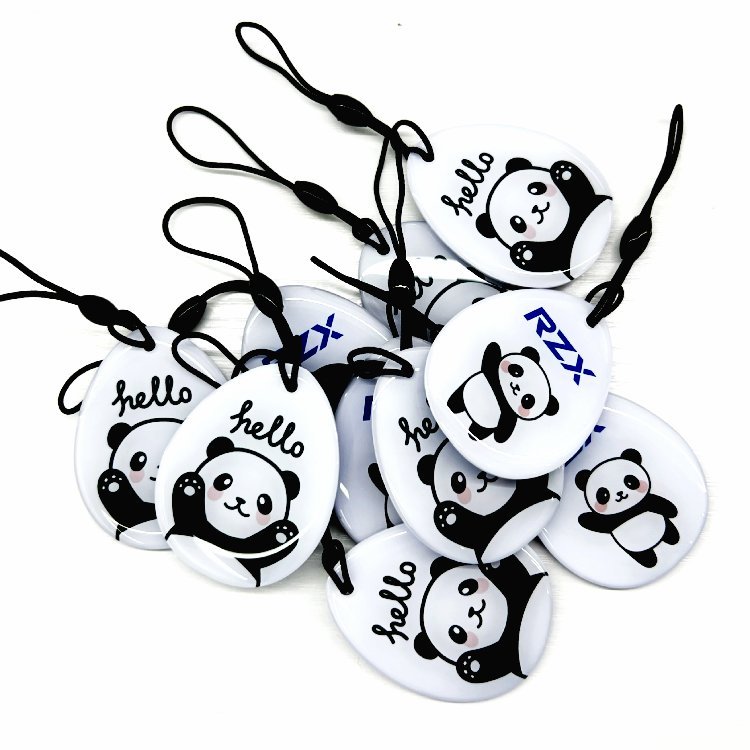RZX Card Factory Customized Size/Shape/printing 13.56MHz ISO 14443A/ISO 15693 RFID Epoxy key tags Keychain smart cards