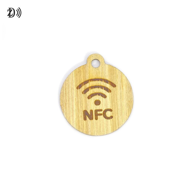 NFC Wood RFID Keychain Tag Access Control 13.56MHz NTAG213 Wooden RFID Key Fob