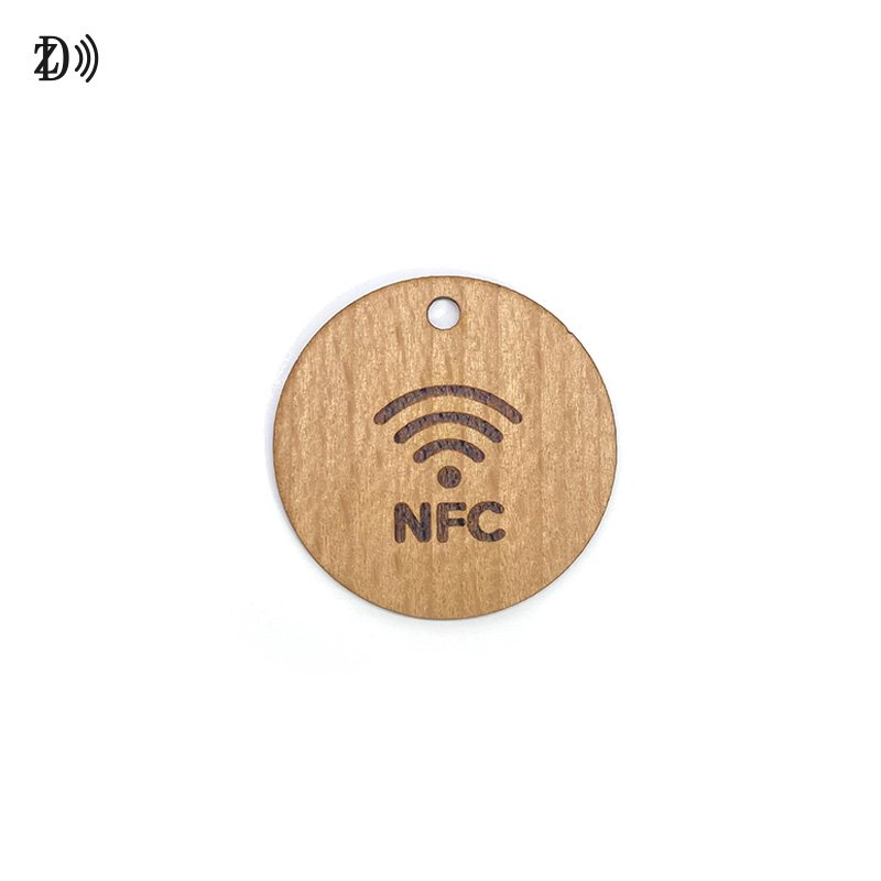 NFC Wood RFID Keychain Tag Access Control 13.56MHz NTAG213 Wooden RFID Key Fob