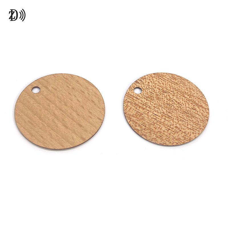NFC Wood RFID Keychain Tag Access Control 13.56MHz NTAG213 Wooden RFID Key Fob