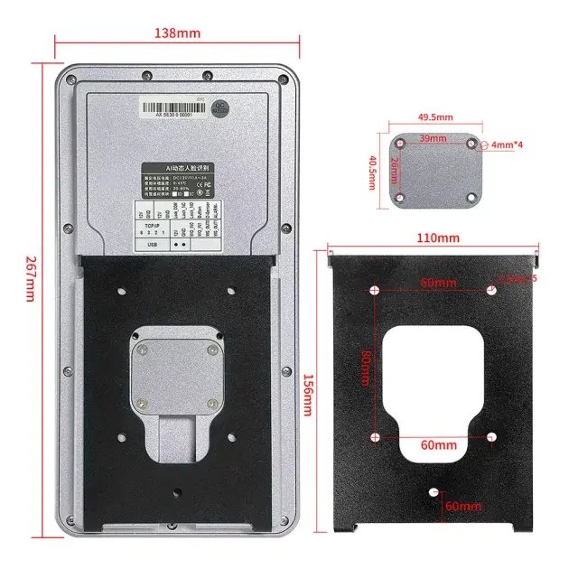 AI08FW Waterproof 8 Inches HD IPS Touch Screen AI Dynamic Face Recognition Time Attendance Access Control Terminal