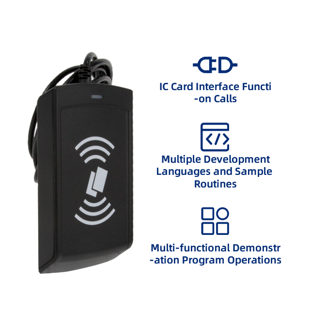 13.56Mhz Desktop RS232/USB RFID Contactless Smart Card Reader ISO14443A/B ISO7816 ODM OEM Access Control Card Reader