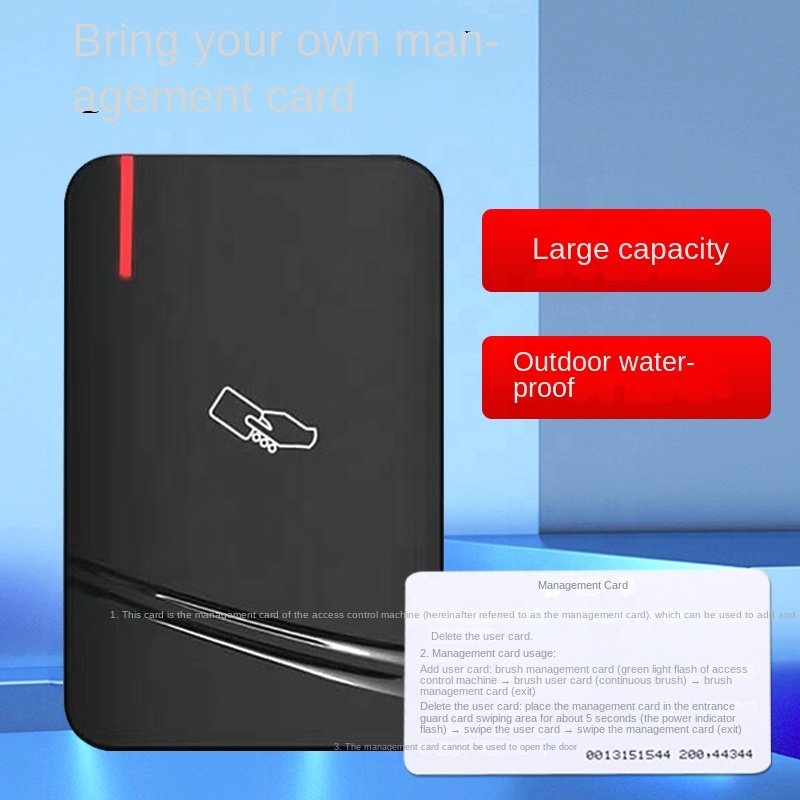 125kHz All-In-One Waterproof Outdoor Access Control Machine Self-Authorized Swiping IC ID Card Reader System Access Control Card