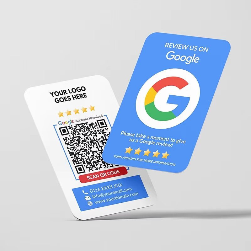 Factory Price For NFC Google Review Business Card with NFC Tap QR Code Scan To Go To Review Page