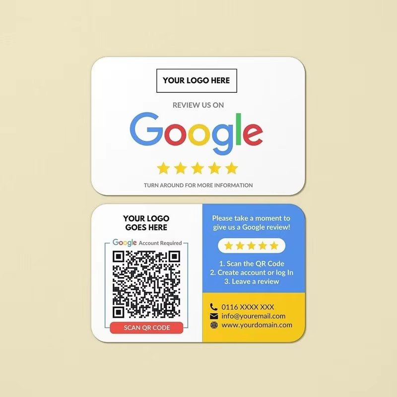 Factory Price For NFC Google Review Business Card with NFC Tap QR Code Scan To Go To Review Page