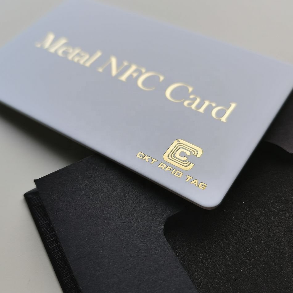 NFC Metal business card white stainless metal card for VIP membership