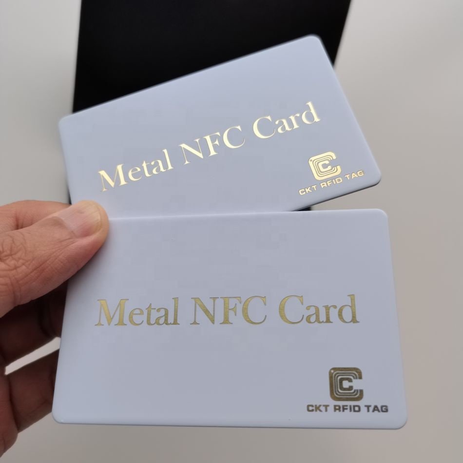 NFC Metal business card white stainless metal card for VIP membership