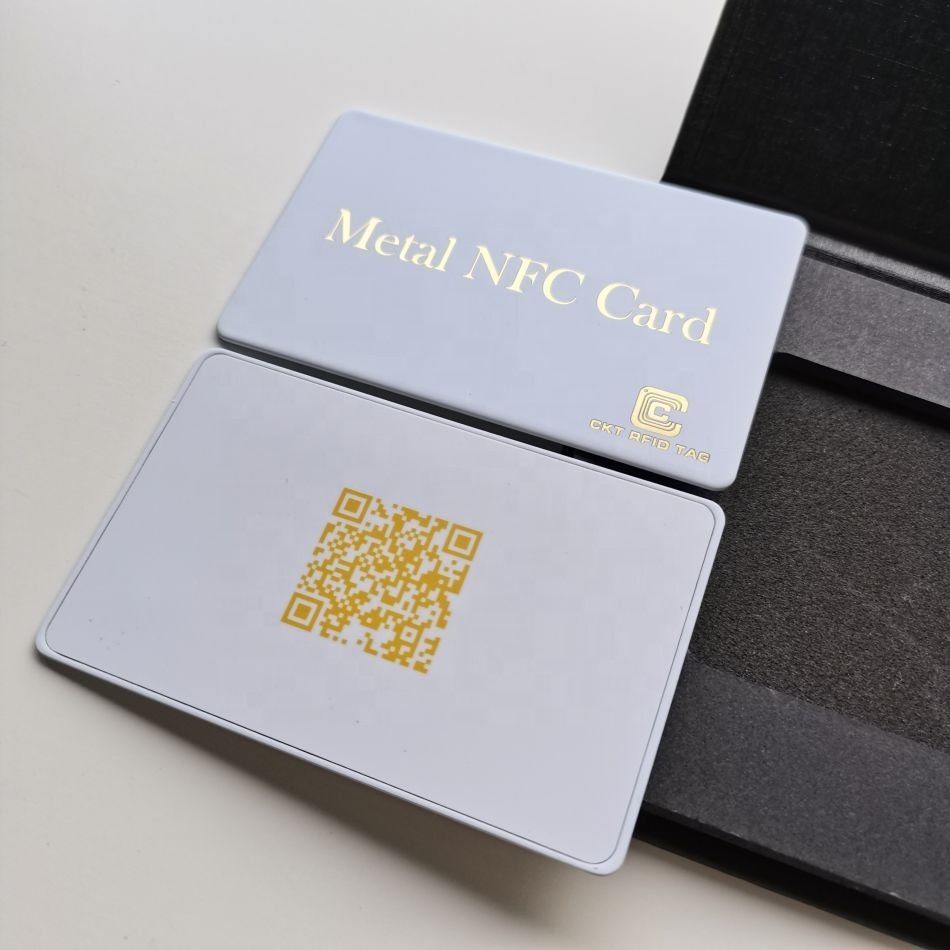 NFC Metal business card white stainless metal card for VIP membership