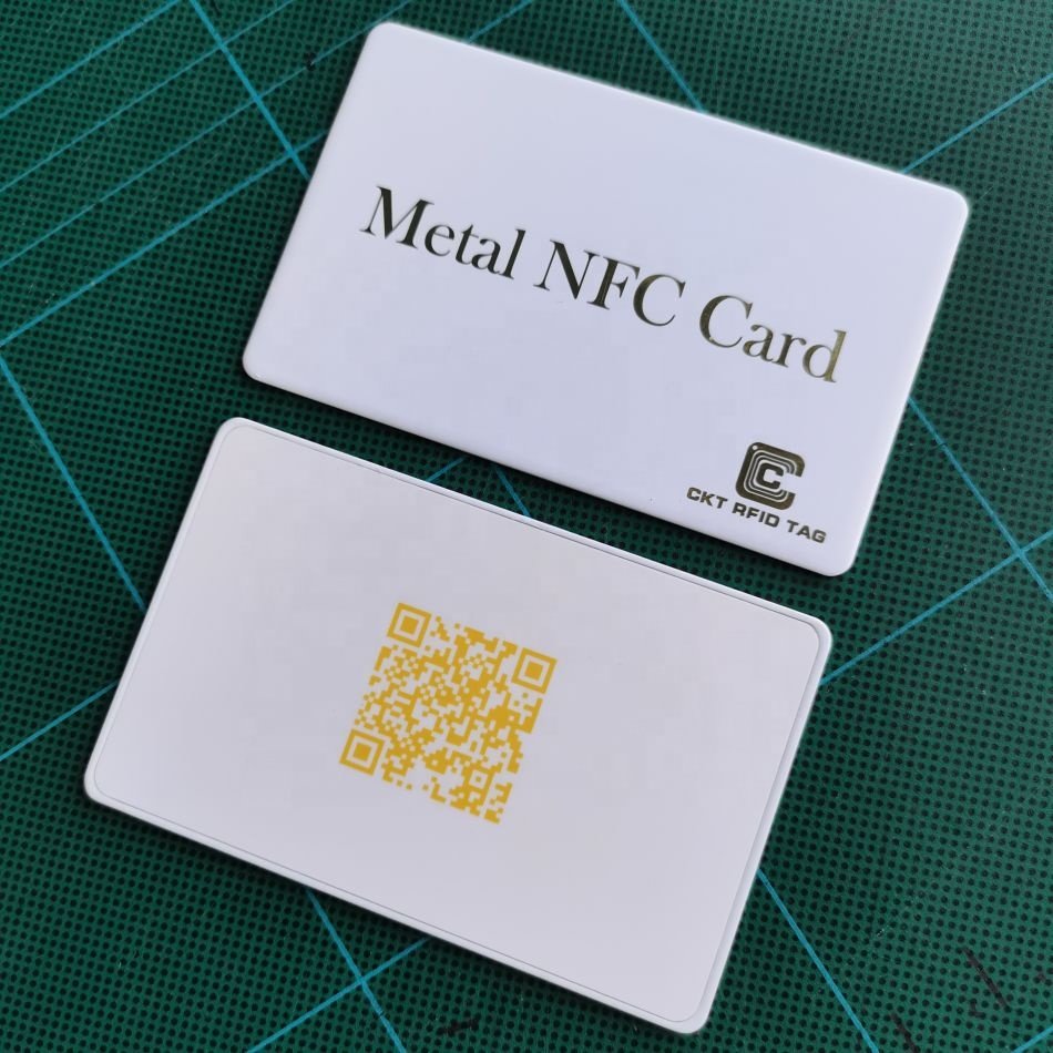 NFC Metal business card white stainless metal card for VIP membership
