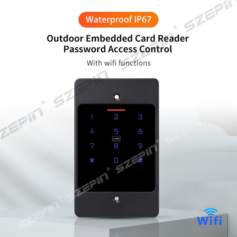 Password swipe unlock Wigan 26/34 access card reader WiFi IP67 waterproof touch metal access control machine