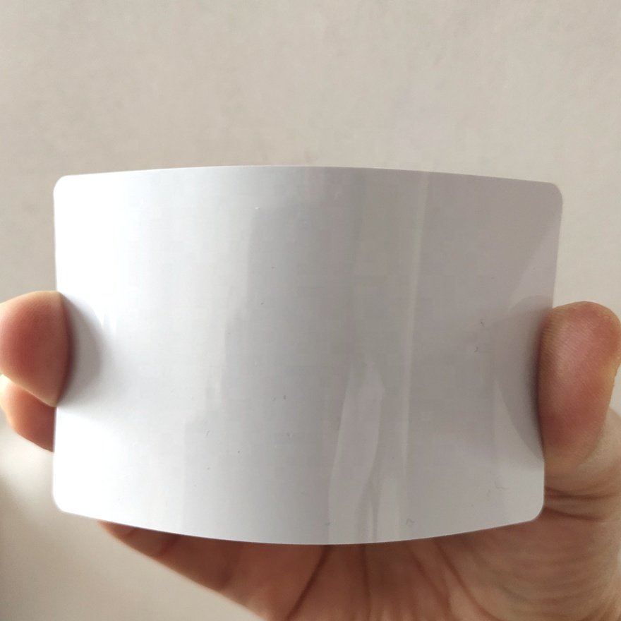 Customized PVC plastic NFC blank card with film both sides FM1108 chip 0.86mm thickness RFID white business card